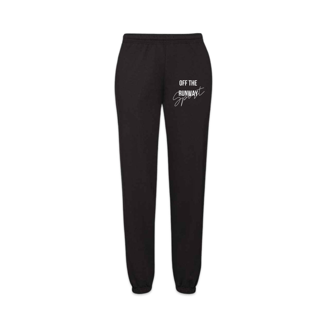 OTR Sport Joggers. Black with white logo.