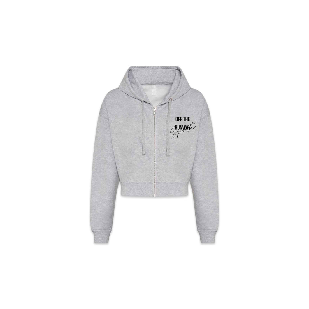 OTR Sport Cropped Hoodie. Heather grey.