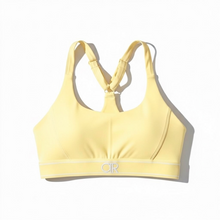 Load image into Gallery viewer, OTR Logo Sports Bra. Butter Yellow.
