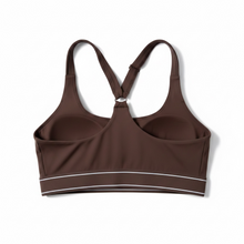 Load image into Gallery viewer, OTR Logo Sports Bra. Chocolate.
