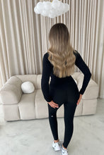 Load image into Gallery viewer, Sculptured Long Sleeve Top. Black.
