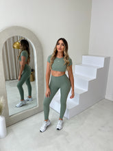 Load image into Gallery viewer, Baby Cropped Padded Sports T-Shirt. Sage.
