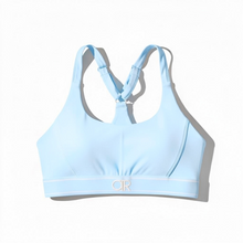 Load image into Gallery viewer, OTR Logo Sports Bra. Baby Blue.
