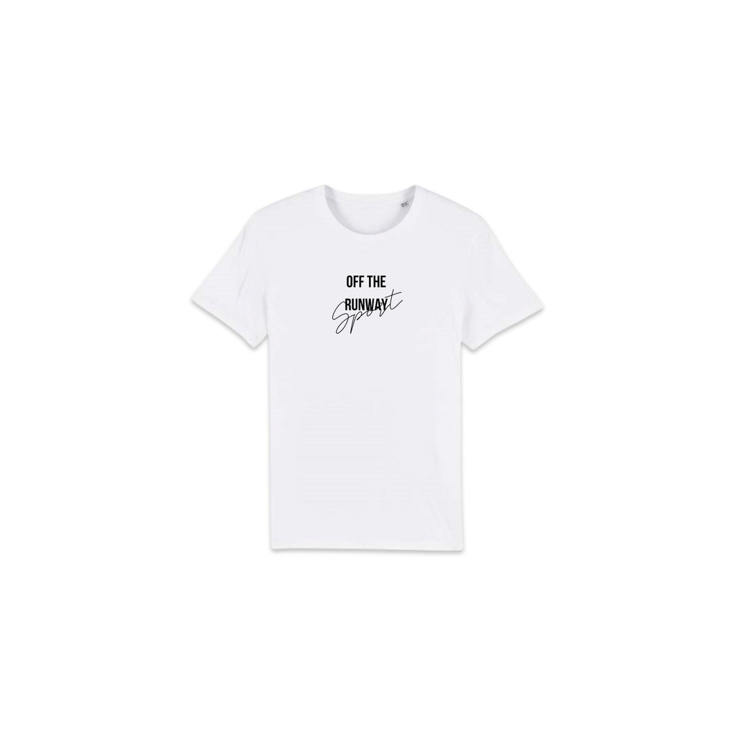 OTR Sport T-Shirt. White with black logo.
