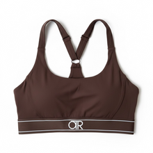 Load image into Gallery viewer, OTR Logo Sports Bra. Chocolate.
