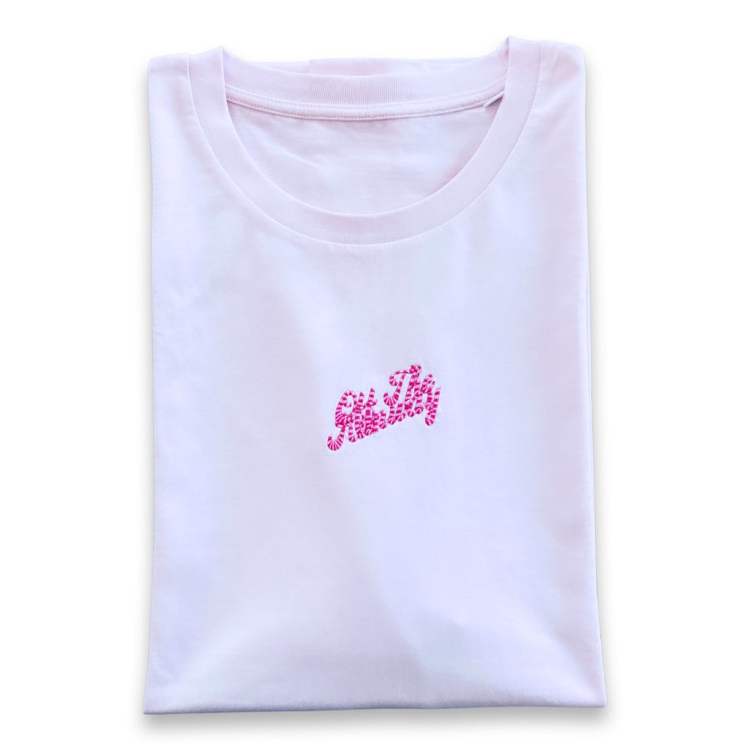 Soft Pink Twist T-Shirt.