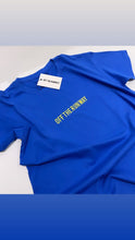 Load image into Gallery viewer, Classic “OFF THE RUNWAY” logo T-Shirt. Royal Blue.
