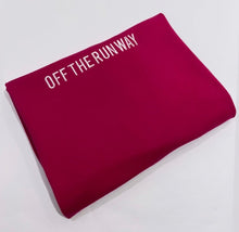 Load image into Gallery viewer, Classic “OFF THE RUNWAY” logo T-Shirt. Fuchsia.

