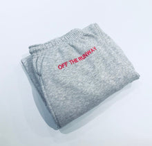 Load image into Gallery viewer, Classic “OFF THE RUNWAY” Joggers, in grey.
