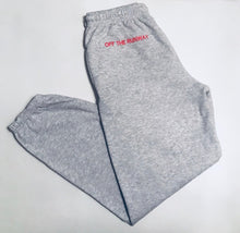 Load image into Gallery viewer, Classic “OFF THE RUNWAY” Joggers, in grey.
