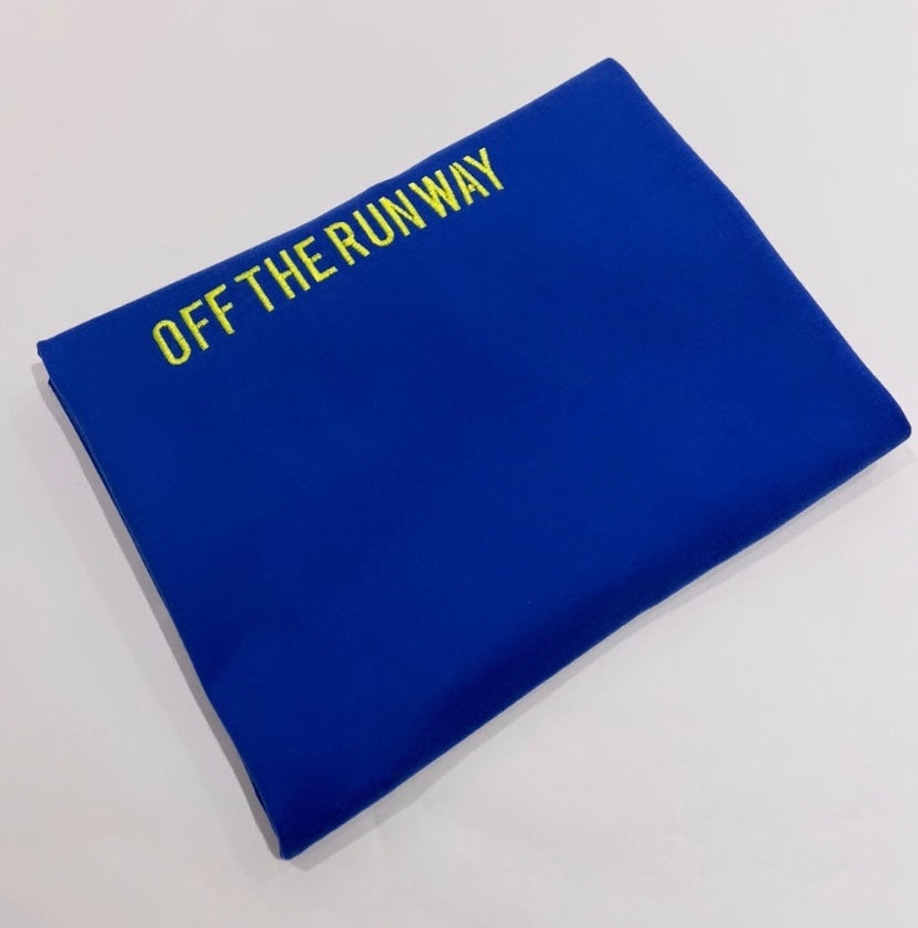Classic “OFF THE RUNWAY” logo T-Shirt. Royal Blue.