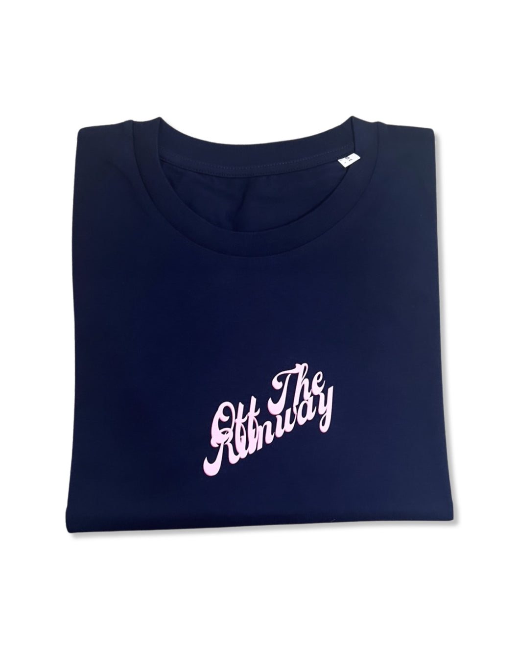 Pink Logo T-Shirt. French Navy.