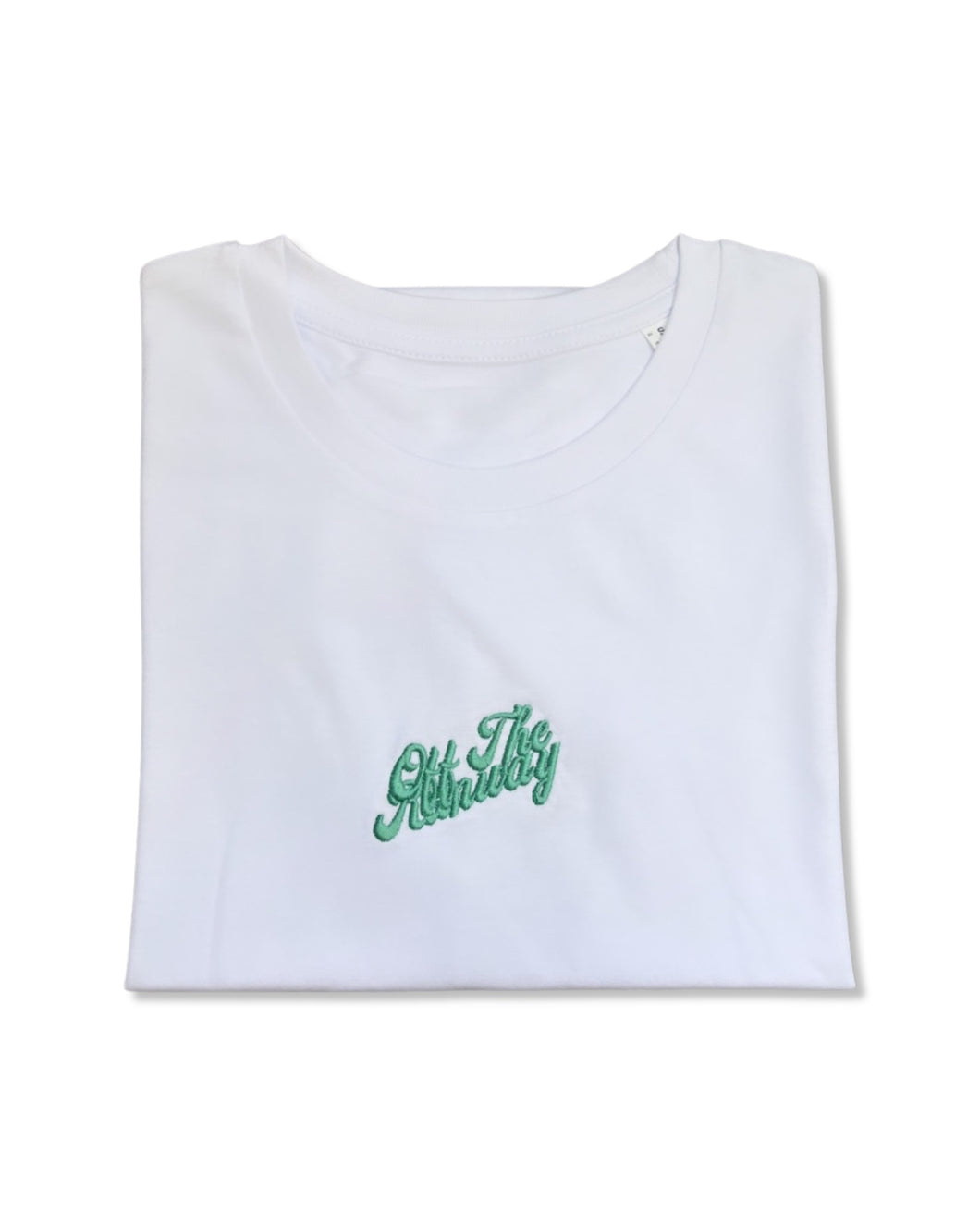 Mint Embroidered Logo T-Shirt. White.